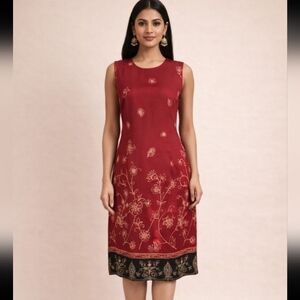 Noranoh Dress 100% Silk Floral Vintage Size 10